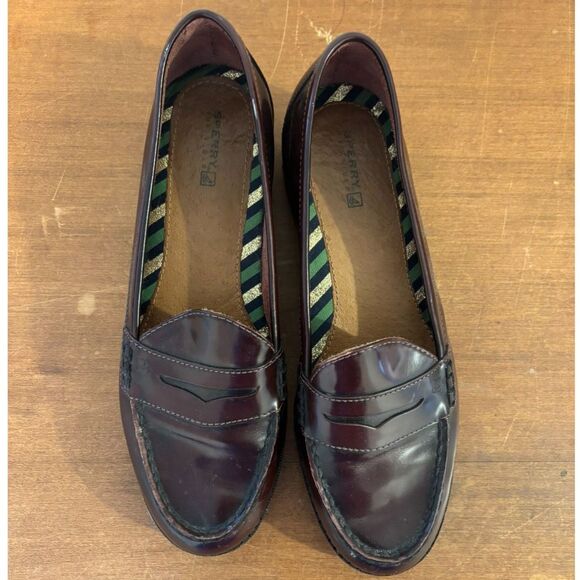 Sperry Women's size 9 Leather Upper Preppy Chocolate Brown Old Money Loafers - Picture 1 of 7